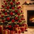 thumbnail image 2 of Hvmvliv Flocked Christmas Ball Ornament Velvet Xmas Tree Hanging Bauble Shatterproof for Holiday Party Decor, 2 of 6