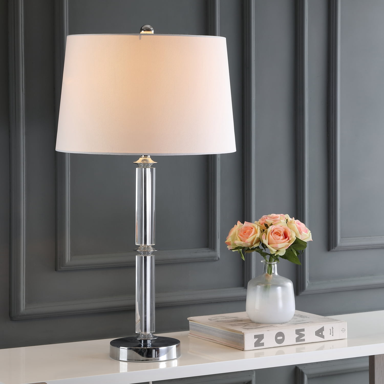 Safavieh Vendome 28.5 in. H Crystal Table Lamp, Clear, Set of 2