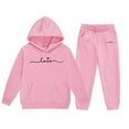 thumbnail image 2 of MAIHAN-Girls Winter Hoodie & Joggers Set 2-13 Years, Winter Hoodie and Pants 2-Piece Outfit, Cozy Warm Lined Sweatsuit for Boys and Girls(Light Pink7,12-13Years), 2 of 4