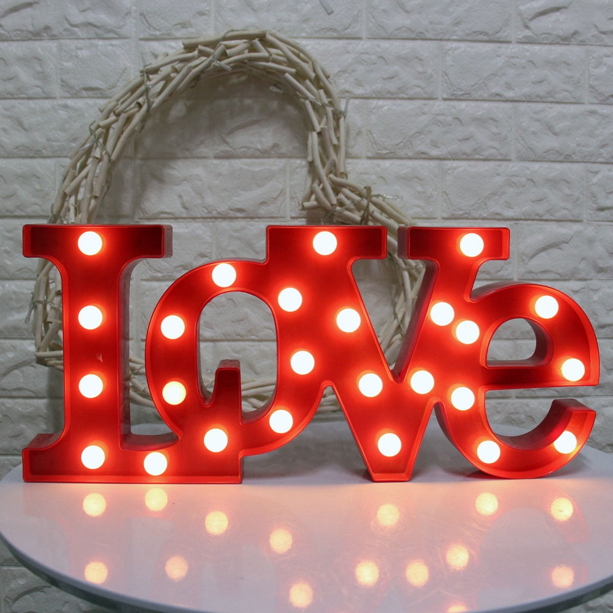 Download Justdolife Romantic Love Light Sign Creative 3D LOVE Shape ...