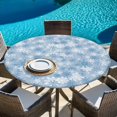 thumbnail image 5 of Blue Snowflake Round Tablecloth 36-44 Inch Round Fitted Table Cloth with Elastic Edge, Christmas Snowflake Blue White Waterproof Table Cover Protector for Outdoor Picnic Party Dining, 5 of 6