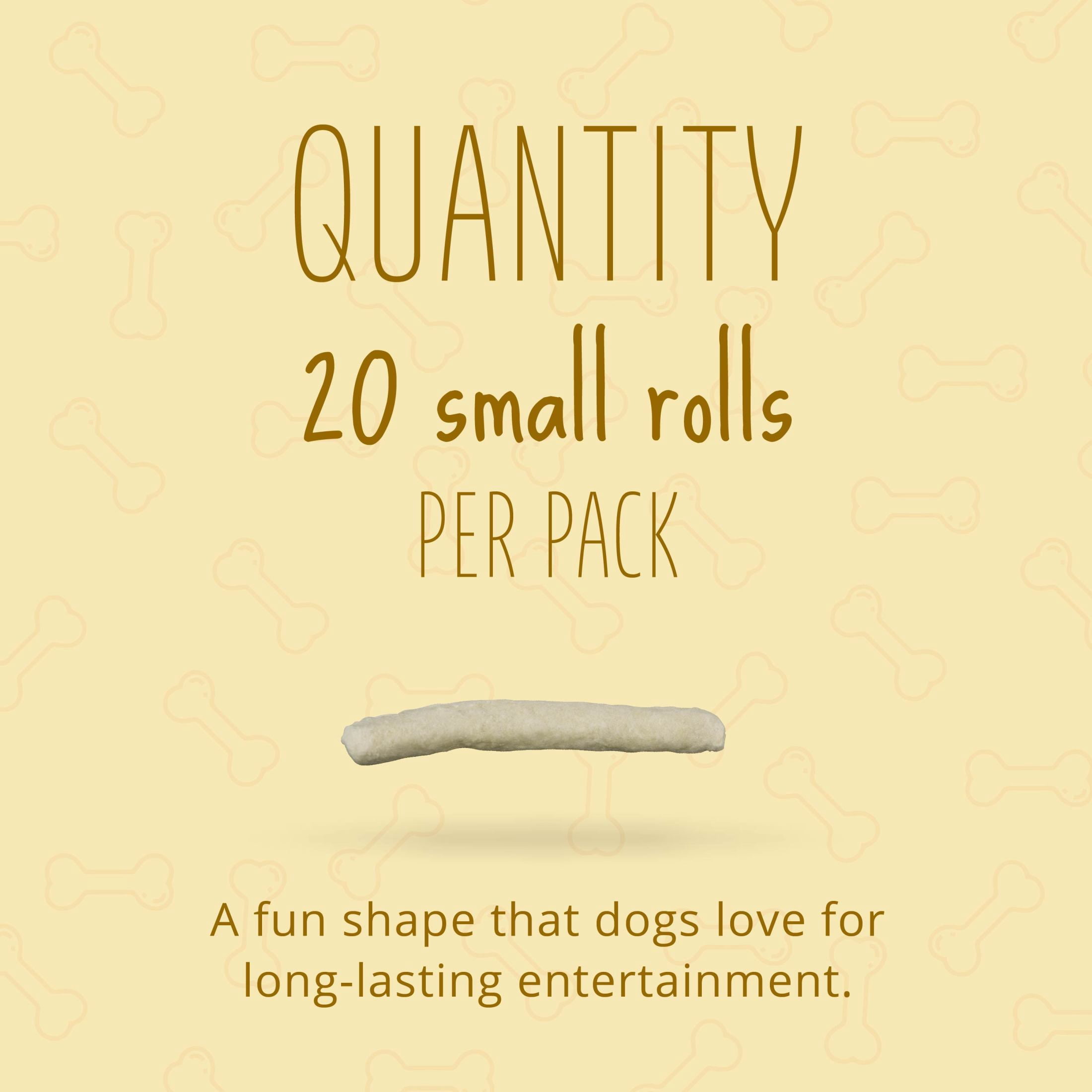 (4 pack) Better Belly Originals Real Chicken Liver Flavor Small Rolls Chew, Highly Digestible Dog Treat, 20 Count