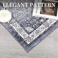 thumbnail image 5 of FairOnly Washable Area Rug for Living Room Bedroom 8' x 10' Vintage Medallion Area Rug Elegant Floral Partten Rug, Grey, 5 of 7