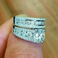 thumbnail image 2 of 3CT Round Cut Diamond 14K White Gold Plated Wedding Bridal Ring Set For Women -6, 2 of 4