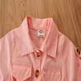 thumbnail image 6 of FAOWME Summer Girl Short Sleeve Stylish Cargo Jumpsuit Onesie Pink 5-6 Years, 6 of 8