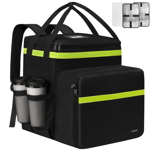 Mochila Ytonet para entrega de comida, extra grande, negra, impermeable