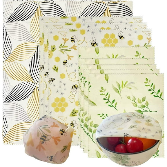 Lilymeche Concept Reusable Beeswax Wrap(9 Pack) Eco-Friendly Beeswax Food Wraps, Bread Sandwich Wrapper, Organic, Sustainable, Biodegradable, Zero Waste, Plastic-Free Food Storage, 5S, 3M, 1XL