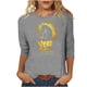 thumbnail image 3 of TaTaai Womens 2026 New Year Celebration Print Three Quarter Sleeve Top Round Neck Casual Blouse Holiday Festival Party Wear Gift, 3 of 5
