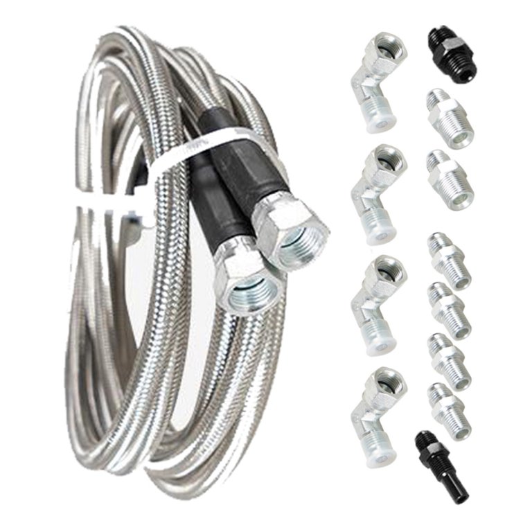 AN6 -6AN Fitting Stainless Steel Braided Oil Fuel Hose Line Kit 5Feet– Bull  Boost Performance