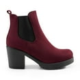 thumbnail image 2 of BURUDANI Women Fall Chunky-Heel Chelsea Ankle Booties Slip-On Elastic High-Heeled Boots, 2 of 4