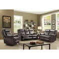 thumbnail image 2 of Passion Furniture Ward 55 in. Dark Brown Faux leather 2-Seater Reclining Sofa with Pillow Top Arm, 2 of 6