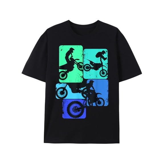 Greenink Dirt Bike Motocross Biker Men Women Vintage T-Shirt Dirtbike Rider Shirt Dirt Bike Lover Gift Unisex Pure Cotton Tee