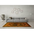 thumbnail image 3 of Ahgly Company Machine Washable Indoor Square Persian Yellow Traditional Area Rugs, 4' Square, 3 of 4
