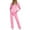 Pink, variant on Women's Casual Hooded Tracksuit Set, Solid Color Zip-Up Sweatshirt with High-Waist Drawstring Pants, 2-Piece Sweatsuit for Daily Wear and Outings