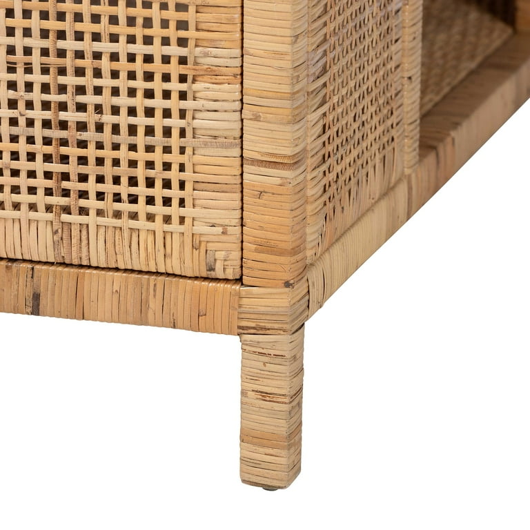 Bali & Pari Seranay Light Honey Rattan Accent Bench With Back 59 In 252 14111 Hd