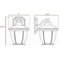thumbnail image 4 of Design House 517698 Bristol Traditional Indoor/Outdoor Wall Light Dimmable Rain Glass for Entrance Porch Patio, Satin Nickel, 4 of 12