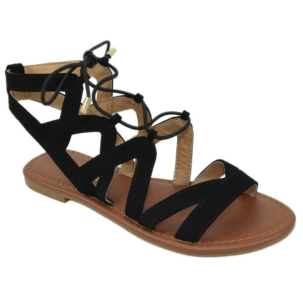 City Classified Shoes Women Gladiator CrissCross Cut Out Sandals Lace