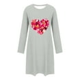 thumbnail image 5 of Ruimatai Women's Nightgown Long Sleeve Round Neck Sleepwear Soft Comfortable Sleep Dress for Home Lounge, 5 of 5