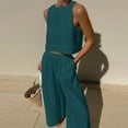 thumbnail image 1 of Fankiway Ensemble de Vêtements d'Entraînement pour Femmes Été Décontracté Sans Manches Col Rond en Coton et Lin, 1 of 6