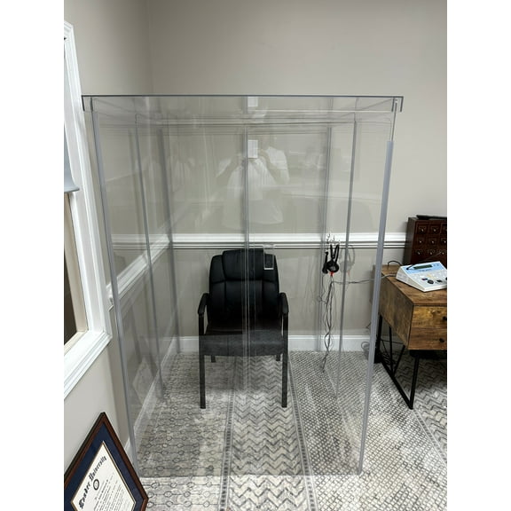 Pennzoni Display Hearing Booth, Sound Proof Room, Crystal Clear Acrylic, 6 ft x 4 ft x 4 ft, 250 lb
