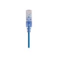 thumbnail image 2 of Monoprice SlimRun - Patch cable - RJ-45 (M) to RJ-45 (M) - 3 ft - CAT 6a - booted, snagless, stranded - blue (pack of 10), 2 of 5