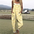 thumbnail image 2 of BODOAO Jumpsuits for Women Casual Square Neck Sleeveless Harem Overalls with Adjustable Straps and Pockets, Stretchy Loose Fit Summer One Piece Romper Outfit Sky Blue 3XL, 2 of 6