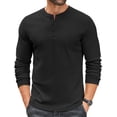 thumbnail image 6 of COOFANDY Mens Long Sleeve Henley T-Shirts Basic Thermal Pullover Stretch Tee Shirts Fashion Casual Tops, 6 of 9