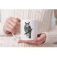 thumbnail image 7 of WIRESTER 11oz 325ml Ceramic Tea Cup Coffee Mug With Handgrip For Gift, Birthday, Anniversary, Christmas - Great Horn Owl, 7 of 7