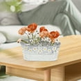 thumbnail image 3 of Qiysamall 2pcs Garden Metal Tin Bucket Planter Farmhouse Metal Flower Pots Rustic Daisy Pattern Metal Flower Vase Holder with Handle Window Wedding Spring Home Decoration, 3 of 10