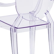 Flash Furniture Shirley Ghost Chair with Arms in Transparent Crystal