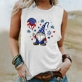 thumbnail image 2 of JURANMO Ladies Summer Tops Loose Fit Crewneck Sleeveless Tanks Cute Gnomes Print USA Flag Graphic Tees Independence Day Patriotic Shirts Vest Multicolor XL Prime By Hour, 2 of 5