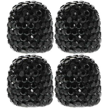 Tire Valve Caps Black Sparkly Crystal Car Accessories Full Drill Decorations Universal
