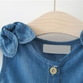 thumbnail image 6 of Toddler Girl Dress Baby Summer Casual Sleeveless Solid Buttons Holiday Beach Denim Dress Girls' Dresses Blue 2-3 Years, 6 of 6