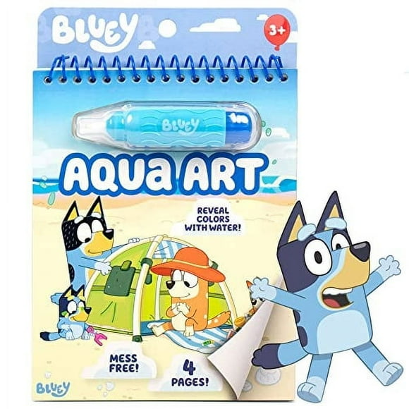 Bloc artístico Horizon Group USA Bluey Aqua libro para colorear con agua