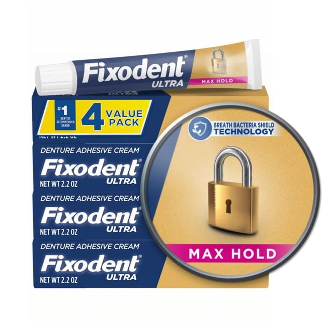Crema Adhesiva para Dentaduras Postizas Fixodent Ultra Max Hold