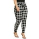 black and white plaid pants plus size