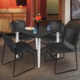 thumbnail image 3 of 36" Square Breakroom Table- Ash Top- Chrome Base & 4 Zeng Stack Chairs- Black, 3 of 7