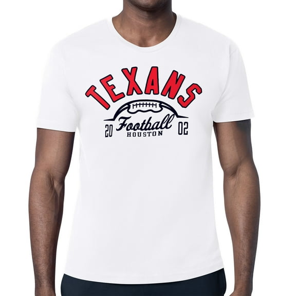 Men's Starter White Houston Texans Half Ball Logo T-Shirt