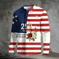 thumbnail image 4 of 250 Anniversary Usa Shirt Mens American Flag Print Casual T-Shirt Button Up Henley Pullover Tops 4th of July Outfits for Men, 4 of 4