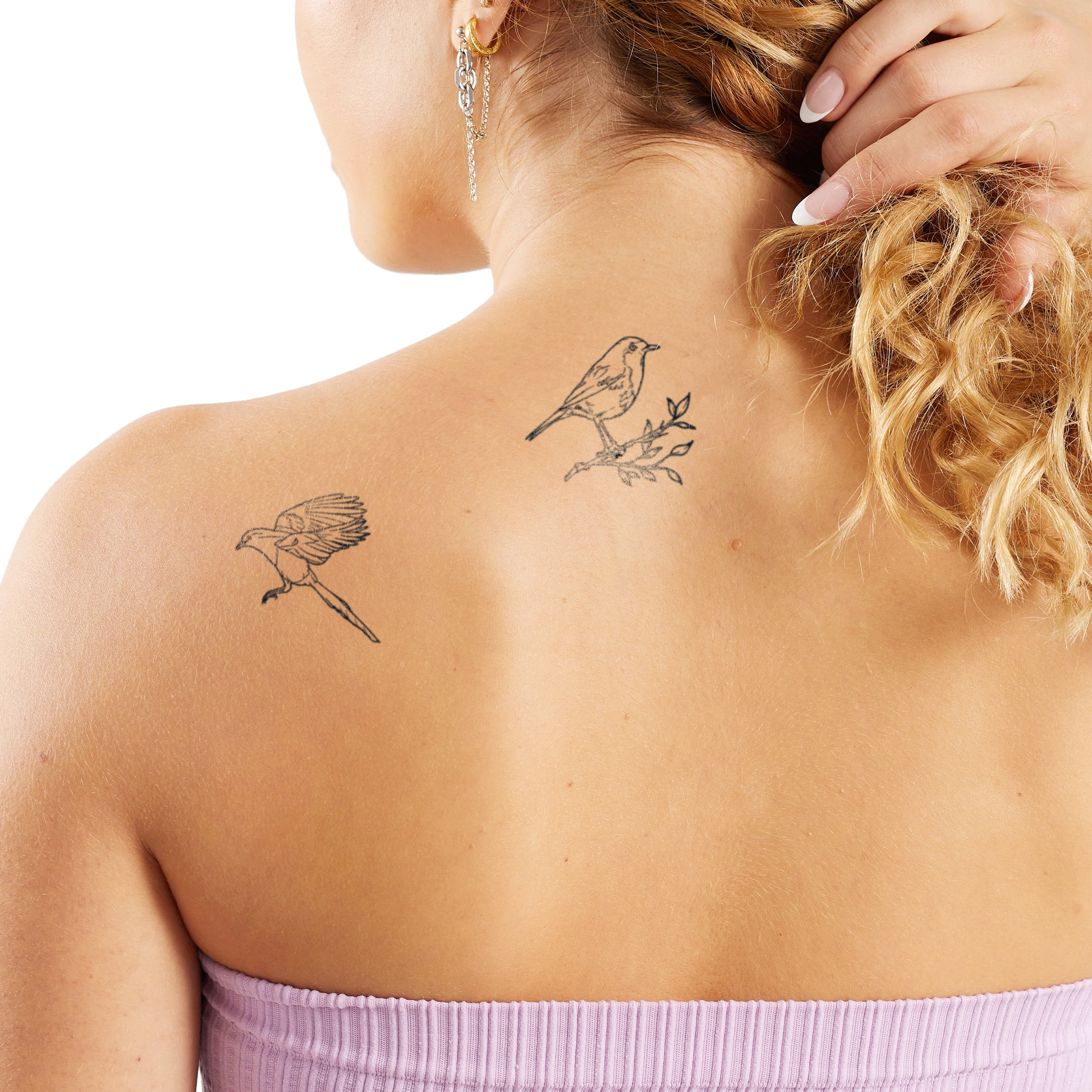 Phoenix bird tattoo on girl's neck - YouTube