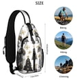 thumbnail image 5 of Sling Backpack,White Christmas Tree and Snowflake Pattern Crossbody Bag with Water Bottle Holder,Waterproof Sling Bag for Men/Women with Chest Phone Holder for Hiking,Travel, 5 of 6