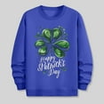 thumbnail image 5 of QUNYINEY Casual Sweatshirts for Men Crew Neck St Patricks Day Long Sleeve Blue Tops Drop Shoulder Loose Pullover Sweatshirts, 5 of 8