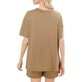 thumbnail image 4 of MuXiKeJi Clothes 2 Piece Summer Set Oversized Top & Loose Fit Shorts with Pockets, 4 of 7