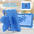 thumbnail image 4 of Kids Case for Samsung Galaxy Tab S9 FE+ Plus/S9 Plus/ S8 Plus/ S7 Plus/ S7 FE 12.4", Cute Butterfly Rotating Kickstand Shockproof Lightweight Cover Case for Galaxy Tab S9 FE+/S9+/S8+/S7+/S7 FE,Blue, 4 of 6