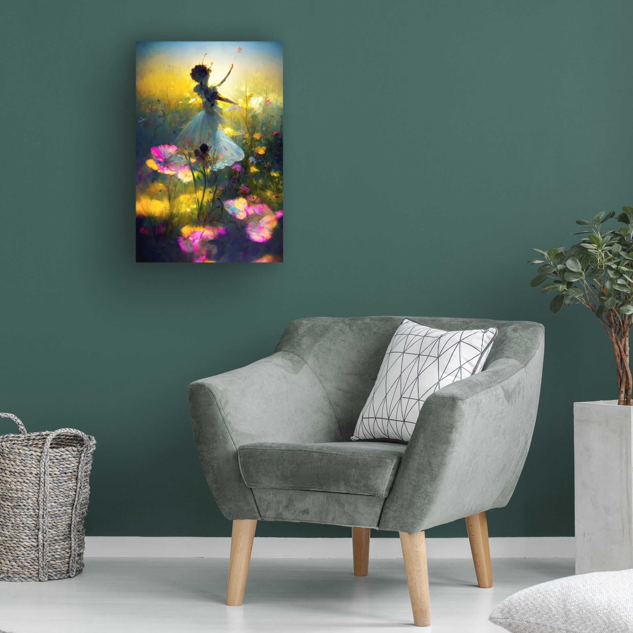 Canvas Wall Art - Ray Heere 'Flower Dance 3' Wall Art for Living Room, Bedroom, or Office Décor by Trademark Fine Art - 12 x 19 Inches