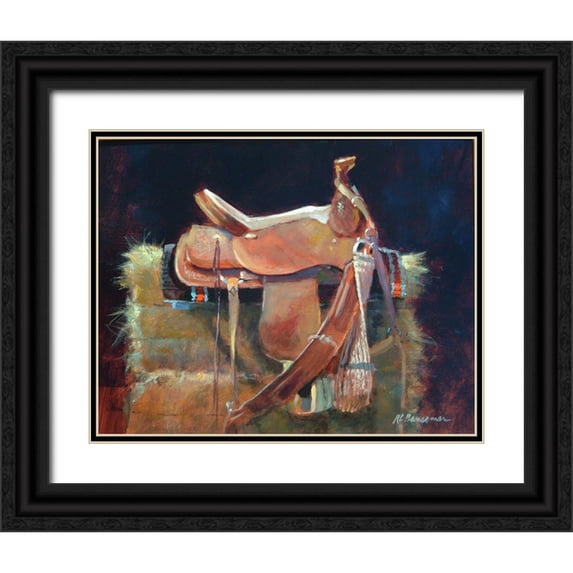 Bansemer, Roger 32x26 Black Ornate Wood Framed with Double Matting Museum Art Print Titled - Saddle