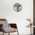 thumbnail image 3 of Battery Operated Analog Wall Clocks Non-Ticking Silent Modern Clock Decorative for Home,Office-Cute White Alpaca With Pink Flower Crown(16inch), 3 of 4