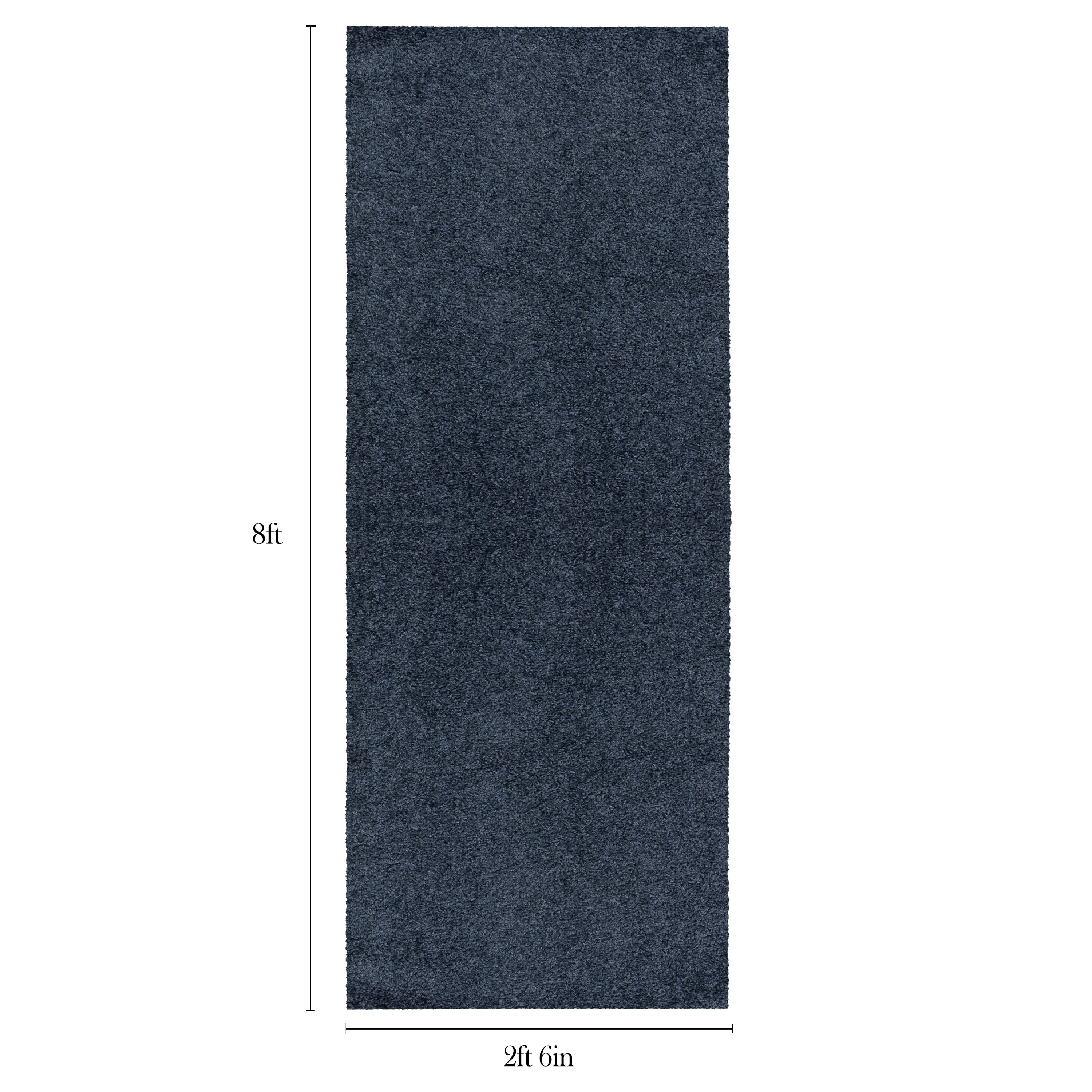 Mainstays Solid Shag Indoor Runner Rug, Navy Heather, 2 ft 6 in x 8 ft