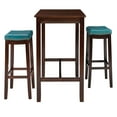 thumbnail image 3 of Linon Claridge 3-Piece Bar Height Tavern Set, Brown/Blue Faux Leather, 3 of 11