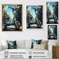 thumbnail image 4 of Designart "Electric Glide Turquoise Gold Scooter" Scooter Wall Art Print, 4 of 5